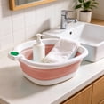 thumbnail image 5 of Aoznliie Collapsible Wash Basin, Apple Shape Space Saving Foot Soaking Tub for Cleaning, 12x13 inch Plastic Portable Basin for Camping Travel, Pink, 5 of 6