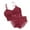 Burgundy, variant on Elainilye Fashion Wireless Pushup Bra for Women Padded Bras with Briefs Set Comfortable Lace Breathable Bra Underwear Set,Pink
