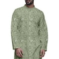 thumbnail image 4 of Atasi Ensemble Kurta Pyjama en Rayonne à Manches Longues Imprimé Asymétrique à Boutons, 4 of 4