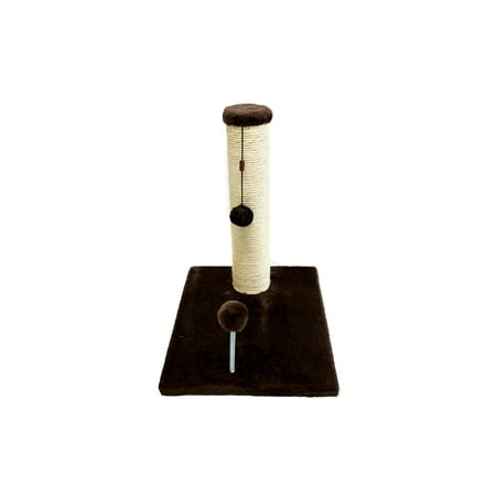 Cat Craft 15 inch Sisal Scratching Post (Dark Chocolate Fur 12x16 Base)