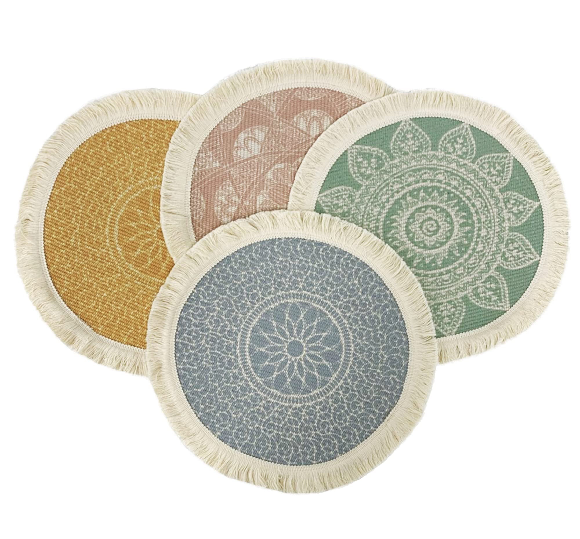 toonhoogte Neerwaarts Gehuurd Fennco Styles Unique Dream Catcher Fringe Cotton Placemats 14-inch Round,  Set of 4 - Multicolored Decorative Table Mats for Home Decor, Dining Table,  Banquets and Special Events - Walmart.com