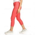 thumbnail image 3 of Couver Women's Ultra Stretch 5 Pocket Capri Jeggings Pull-On Denim Look Pants, Coral, Small, 1 Pair, 3 of 9