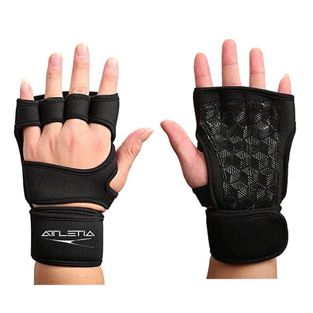 Guantes para Gimnasio con Protección Completa de Muñeca y Palma. negro Chicos