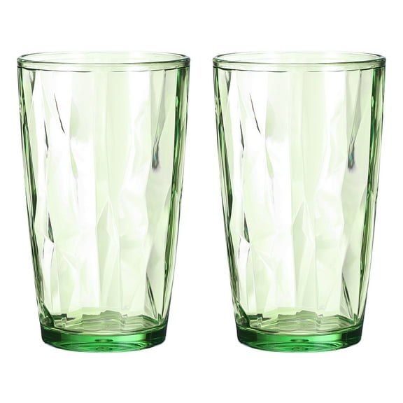Uxcell 17oz Acrylic Drinking Glasses, 2Pack Plastic Reusable Tumblers Drinkware for Home Outdoors, Green