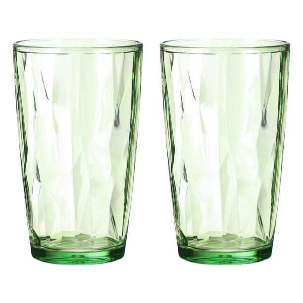 Vasos de acrílico de 17oz Uxcell, 2Pack, vasos reutilizables de plástico para el hogar y al aire libre, verdes