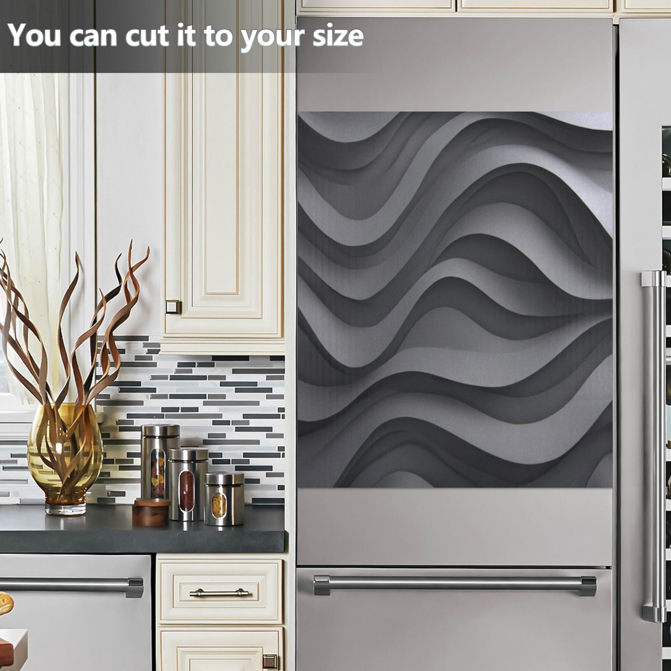Dishwasher Magnetic Refrigerator Magnet Cover Sticker Home Decorative 23"x26" Undulating Waves
