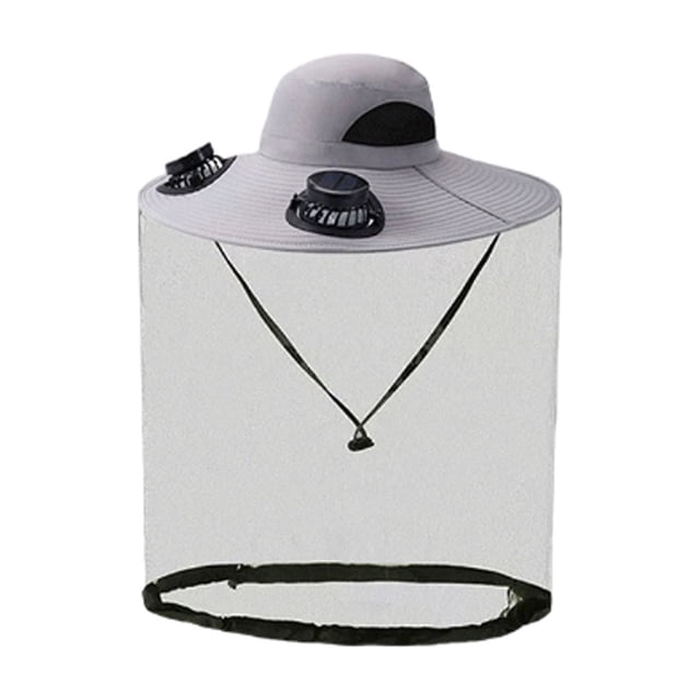 Klonfd Solar Fan Cap Wide Edge Fan Sun Cap Control Cap For And Solar USB Charging Cap With Net