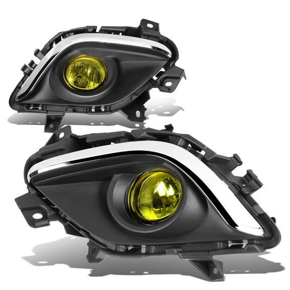 DNA Motoring FL-ZTL-226-AM For 2014 to 2016 Mazda 6 Driving Bumper Fog Light Lamp Bezel Switch Chrome Trim Amber Lens 15