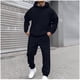 thumbnail image 1 of Ceisia Men's Solid Color Hooded Tracksuit 2-Piece Set for Casual & Sports Wear Dark Blue XXL Gifts, 1 of 9