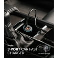 thumbnail image 2 of Ringke 3-Port Car Fast Charger [3-in-1] Compatible With All Car Types, Anti-Overheat and Consistent Current Safety Proven Technology Charger - Black, 2 of 11