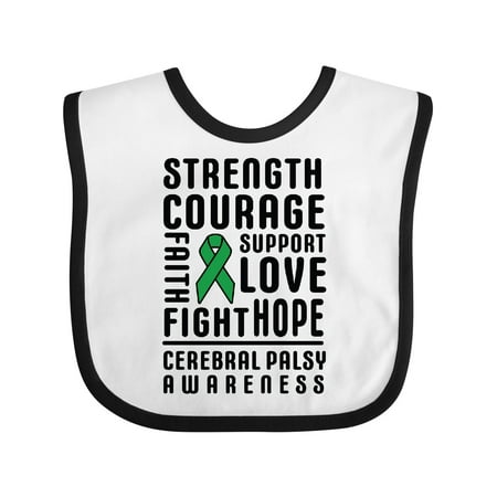 

Inktastic Cerebral Palsy Awareness Strength Support and Courage Gift Baby Boy or Baby Girl Bib