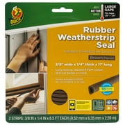 Duck Brand Heavy-Duty Brown Large Gap Rubber Weatherstrip Seal, .38 in. x .25 in. x 17 ft.