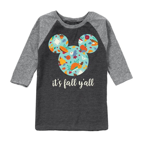 Mickey & Friends - Its Fall Yall - Toddler and Youth Raglan Graphic T-Shirt