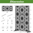 thumbnail image 6 of Gzxs Metal Outdoor Privacy Screen, Decorative Privacy Fence Screen, Outdoor Divider with Sun Flower Motif, Climbing Plant Trellis for Garden Walkway, Balcony, Patio, 70.75"H, Black, 6 of 6