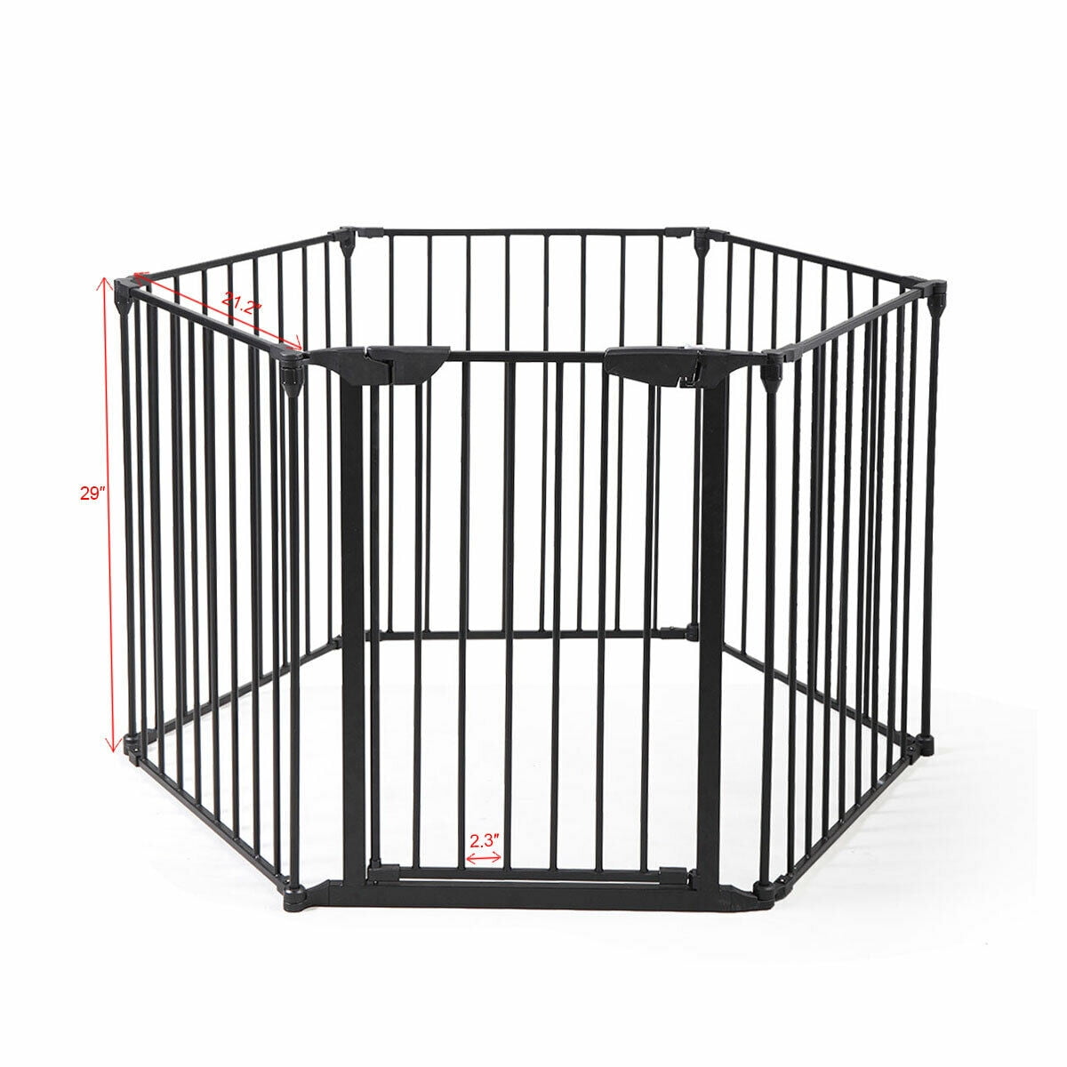 Kepooman 6 Panel Safety Kids Play Yard, Lightweight Panel Playpen Fireplac Fence with Gate for Toddler Child Pets - Black Kepooman 6 Panel Safety Kids Play Yard, Lightweight Panel Playpen Fireplac Fence with Gate for Toddler Child Pets - Black