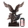 thumbnail image 4 of Ebros Large 14.5" Tall Bald Eagle Perching On American Flag Figurine With Base, 4 of 4