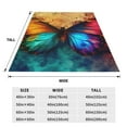 thumbnail image 3 of Honeii Vibrant Rainbow Butterfly A Print Fleece Blanket - Throw Blanket for Bed, Sofa, Couch, Camping, and Travel , Microplush Ultra Soft Warm Blanket-60"x50", 3 of 7