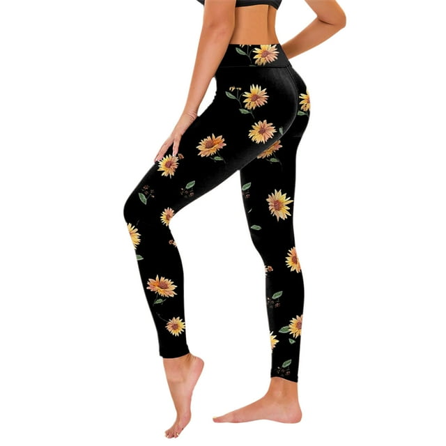 Leggings Décontractés à Imprimé Floral pour Femmes Pantalons de Course Extensibles Confortables