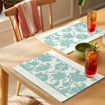 thumbnail image 4 of Placemat Set of 6 Ethnic Style Pattern Placemats for Dining Table Retro Green Floral Washable Table Mats for Kitchen and Party Decor Indoor & Outdoor Use, 4 of 8