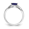 thumbnail image 6 of 14K White Gold Plated Diamond & Sapphire Ring Size 7, 6 of 7