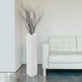 thumbnail image 5 of White Tall Rectangular Wooden Modern Floor Vase - Sleek Contemporary Decor Accent for Living Room, Bedroom, Hallway and Entryway - Handcrafted Decorative Display Piece with Elegant Design, Set of 2, 5 of 7