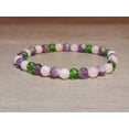 thumbnail image 4 of Natural Moldavite, Rose Quartz  Amethyst 4mm Stretch Bracelet., 4 of 8
