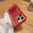 thumbnail image 6 of Case for iPhone 15 Pro Max, Glitter Cute Sparkle Case Hybrid Dual-Colors Gradient Women Girls Protective Phone Case Cover for iPhone 15 Pro Max, Bling Slim Shockproof Protection Cover, Red, 6 of 13