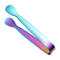 Mini Stainless Steel Ice Tongs for Cocktails, Sugar Cubes, and Snacks with Serrated Tips and Ergonomic Grip