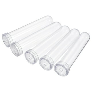 100pcs Portable Floral Water Tubes Flowers Nutrition Tube Water Storage  Small Test Tube Flower Shop Supplies (White Long Tube) 