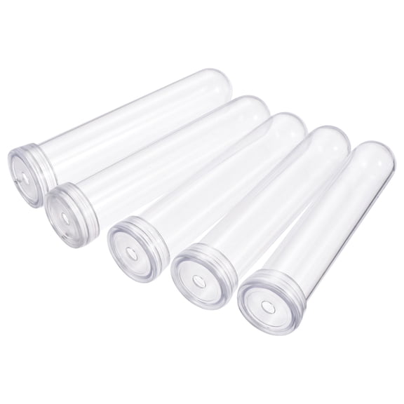 Uxcell 0.75" ID x 3.7" Plastic Floral Water Tubes with Caps, Clear 7 Count