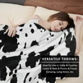thumbnail image 3 of KING DARE Cow Throw Blanket Soft Cozy Fall Fleece Cow Print Blanket for Couch Car Travel Small Black and White Cowhide Lightweight Outdoor Lap Throw for Kids Adults (40 x 50 in), 3 of 6