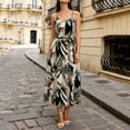 thumbnail image 5 of Levmjia Womens Strapless Floral Print Maxi Dress Sleeveless High Low Ruffle Hem Flowy A Line Casual Summer Dress Lightweight Breathable Elegant Dress Beach Vacation Party, 5 of 7