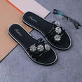 thumbnail image 4 of FNFYFH Women's Flower Slide Sandals Open Toe Slip On Flat Sandals Comfortable Strap Sandal Summer Beach Dress Shoes for Women., 4 of 4