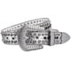 thumbnail image 1 of Zhuge Cinturón de diamantes de imitación para hombres y mujeres, cinturón de cuero con brillantes para vaqueros (blanco y negro), 1 of 5