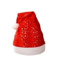 thumbnail image 2 of Single-Layer Red Velvet Christmas Hat with Foil Snowflake Print, Xmas Decorations, Holiday Party Wear Costume Accessory for Adults & Family, 2 of 4