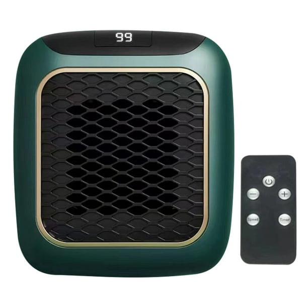 Calentador Eléctrico Calentador de aire con salida de pared Ventilador Calentador eléctrico con control remoto (enchufe verde del Reino Unido)