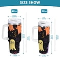 thumbnail image 6 of Yayeee 30oz Stainless Steel Tumbler with Straw and Handle Double-Wall Insulated Travel Water Bottle, Yellow Halloween Ghosts, 6 of 8