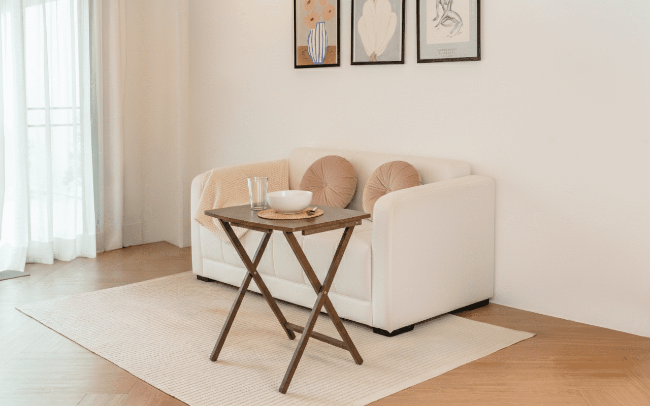 (4 pack) Mainstays Modern XL Oversized Folding Tray Table, Espresso