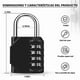 thumbnail image 3 of 2PCS black combination lock, used for 4-digit outdoor waterproof padlock of lockers, suitable for schools, gymnasiums, sports venues, fences, tool boxes, gates, boxes, outdoors and buckle storage., 3 of 5