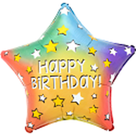 19S XL HAPPY BIRTHDAY RAINBOW STAR