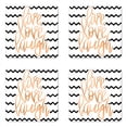 thumbnail image 1 of Live Laugh Love Coaster Set of 4, Motivational Calligraphic Artwork Zigzags Chevron Stripes, Square Hardboard Gloss Coasters, Standard Size, Black White and Peach, by Ambesonne, 1 of 2
