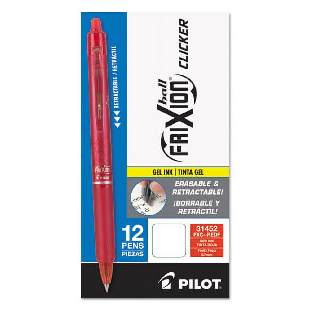 Frixion Clicker Erasable Gel Pen, Retractable, Fine 0.7 Mm, Red Ink, Red Barrel | Bundle of 2 Dozen