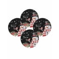 thumbnail image 7 of 13 Inch Round Placemats Set of 4, Black Snowman Christmas Non Slip Heat Insulation PP Table Mats, Winter Snowflake Xmas Gifts Washable Place Mats for Kitchen Dining Party Table Decor, 7 of 7