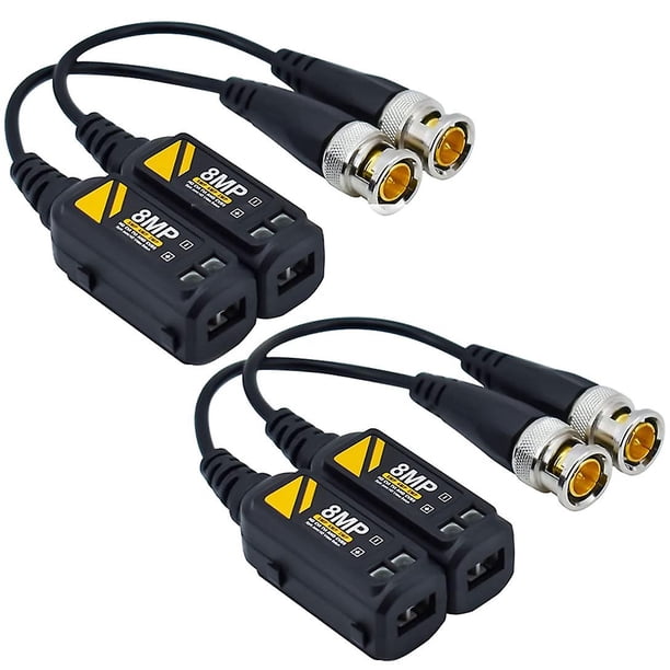 A 2 pares 8mp / 4k Transceptor pasivo Bnc Hd Balun de video a través de Rj45 Utp Cable Ahd / tvi / cvi / cvbs Conectores de cable para 720p / 960p / 1080p / 3/4/5 / 8mp Cctv Secu,11 Feliz Sencillez
