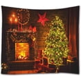 thumbnail image 1 of Tapiz de pared de Navidad, árbol de Navidad, chimenea, regalos en la noche, tapiz de pared para fotografía de vacaciones, decoración de pared de Año Nuevo para dormitorio (60 x 50 pulgadas) JAMW Sencillez, 1 of 4