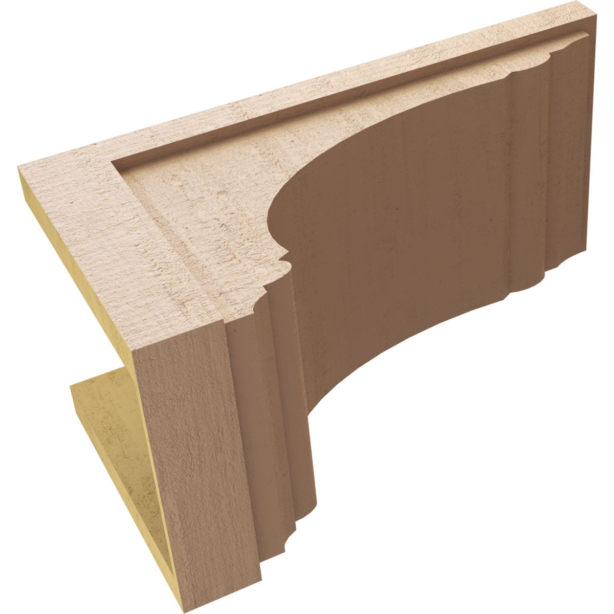 12"W x 24"D x 12"H Wide Warren Rough Cedar Woodgrain TimberThane Corbel, Primed Tan