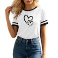thumbnail image 2 of Neewe Blouse for Women Dressy Casual Short Sleeve Color Block Tops Fashion Peint Crew Neck Tunic Shirts Summer Clothes, 2 of 8