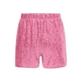 thumbnail image 2 of Mufeng Kids Girls Sequin Shorts Sparkly Hip Hop Jazz Dance Shorts Glitter High Waist Rave A Line Pink 14, 2 of 7