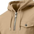thumbnail image 6 of Havenre Men Cargo Tracksuit Set 2 Piece Sets - Lightweight Casual Quarter Zip up Drawstring Tactical Hoodies Pullover Sweatshirts & Cargo Joggers Athletic Sweatsuits with Pockets Khaki M, 6 of 10