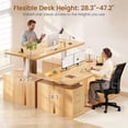 thumbnail image 3 of SEDETA 55 Inch Electric Standing Desk with 6 Wood Drawers, Electric Adjustable Sit Stand up Desk with Storage, Fluted Computer Desks with Power Outlets for Home Office, Oak, 3 of 9